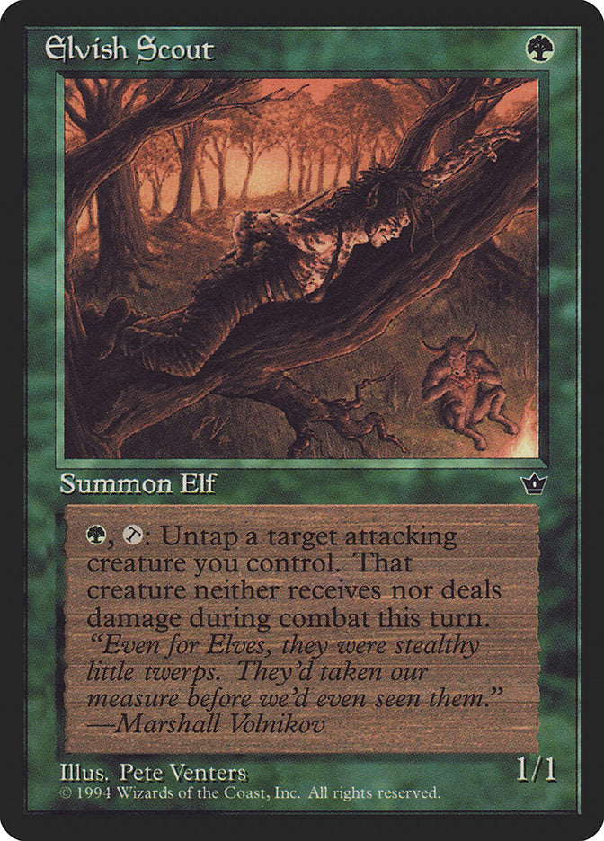 Elvish Scout (Pete Venters) [Fallen Empires] | Deep Dive Games St. Marys