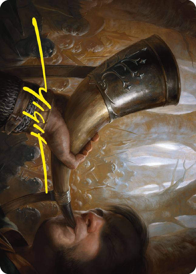 Horn of Gondor Art Card (Gold-Stamped Signature) [The Lord of the Rings: Tales of Middle-earth Art Series] | Deep Dive Games St. Marys