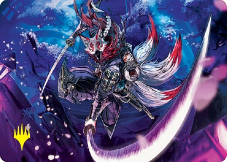 Blade-Blizzard Kitsune Art Card (Gold-Stamped Signature) [Kamigawa: Neon Dynasty Art Series] | Deep Dive Games St. Marys