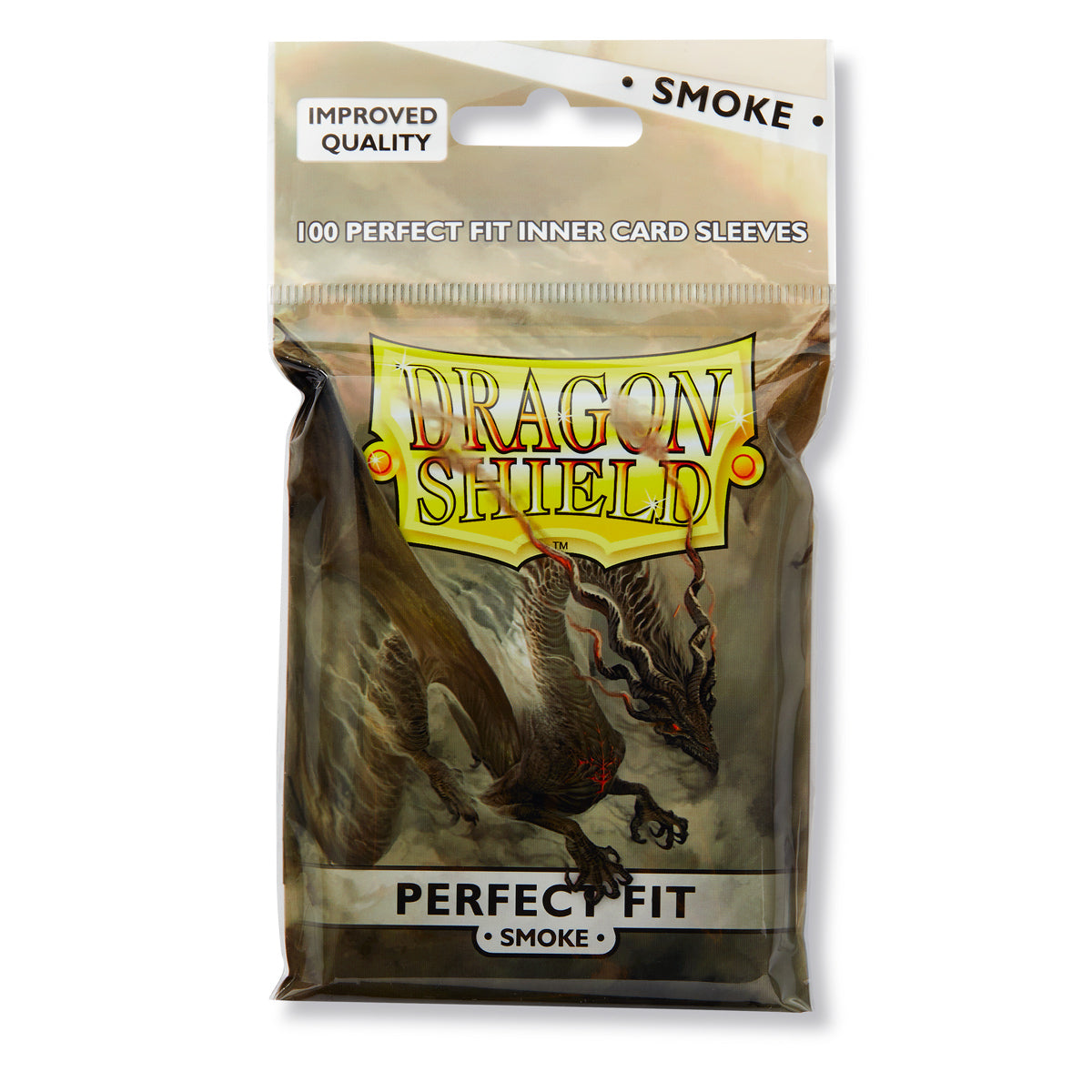 Dragon Shield 100ct Bag Perfect Fit Inner Sleeves Smoke | Deep Dive Games St. Marys