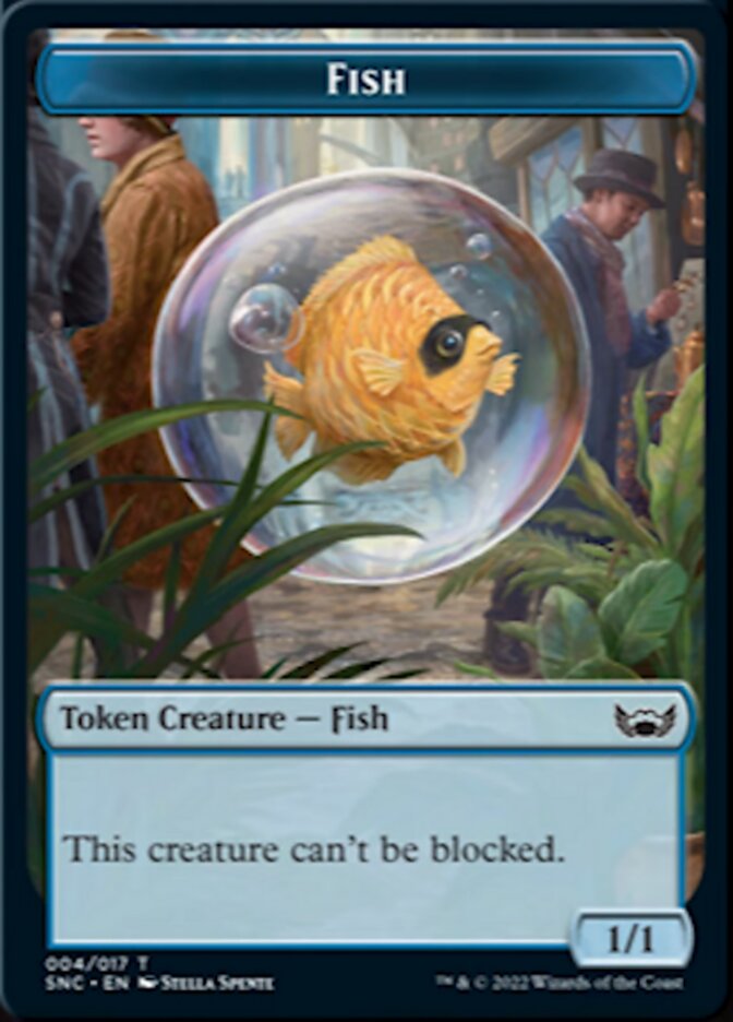 Fish // Wizard Double-Sided Token [Streets of New Capenna Tokens] | Deep Dive Games St. Marys