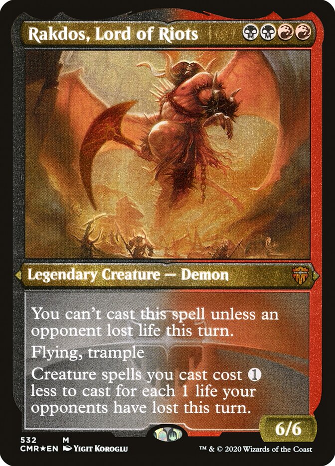 Rakdos, Lord of Riots (Etched) [Commander Legends] | Deep Dive Games St. Marys