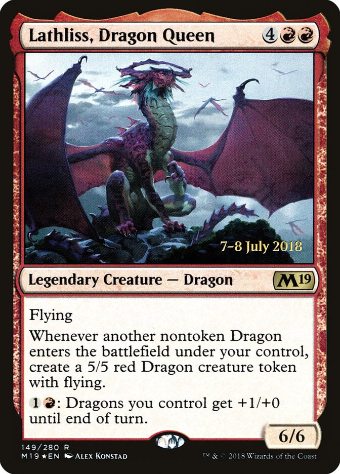 Lathliss, Dragon Queen [Core Set 2019 Prerelease Promos] | Deep Dive Games St. Marys