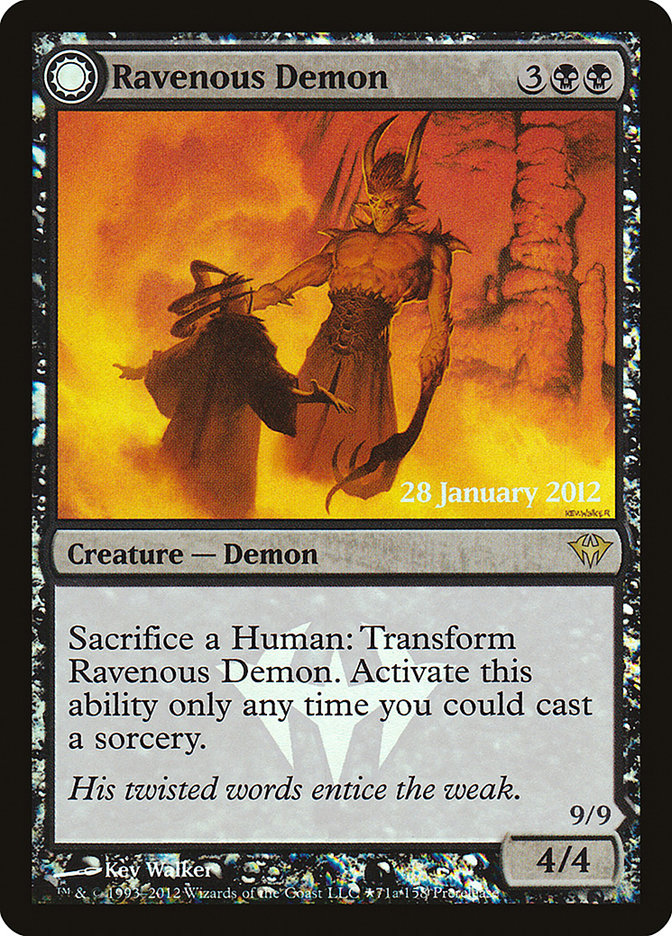 Ravenous Demon // Archdemon of Greed [Dark Ascension Prerelease Promos] | Deep Dive Games St. Marys