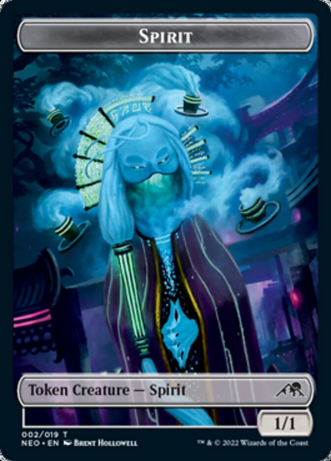 Spirit (002) // Spirit (012) Double-Sided Token [Kamigawa: Neon Dynasty Tokens] | Deep Dive Games St. Marys