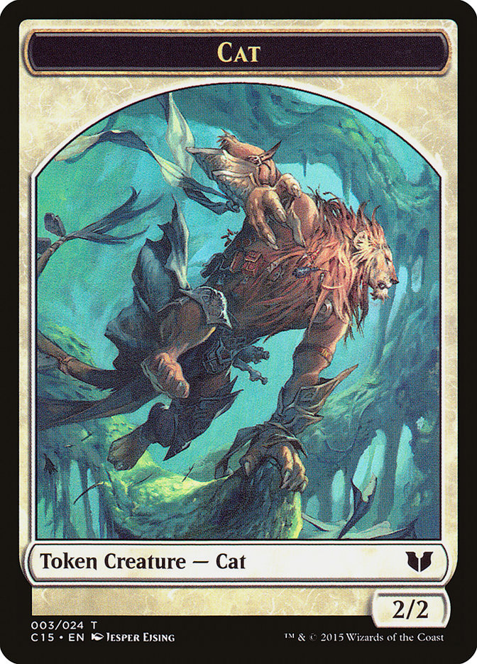 Spirit (023) // Cat Double-Sided Token [Commander 2015 Tokens] | Deep Dive Games St. Marys