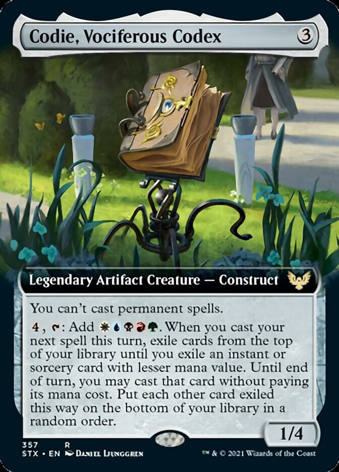 Codie, Vociferous Codex (Extended Art) [Strixhaven: School of Mages] | Deep Dive Games St. Marys