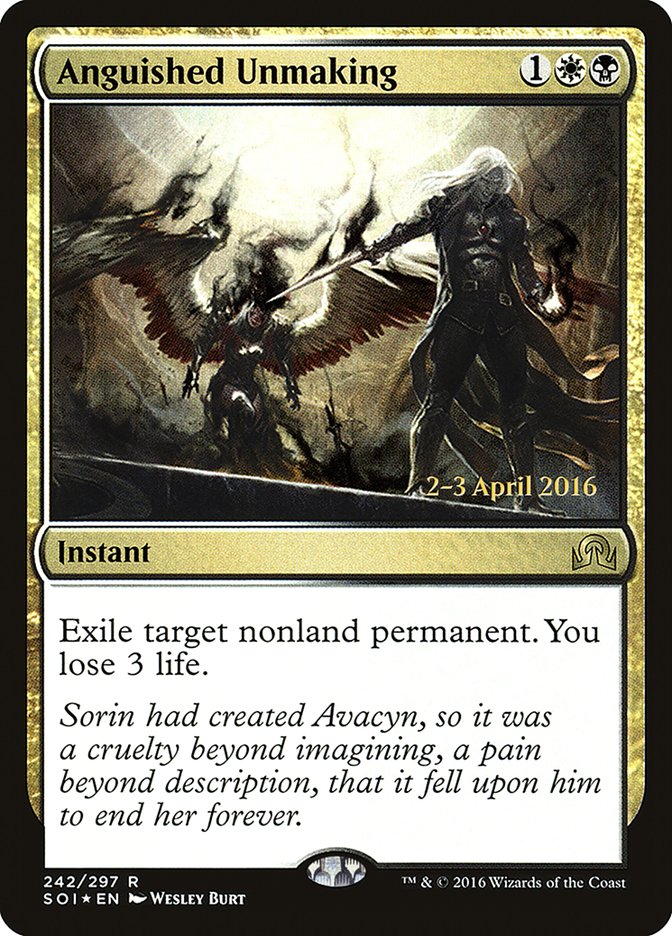 Anguished Unmaking [Shadows over Innistrad Prerelease Promos] | Deep Dive Games St. Marys