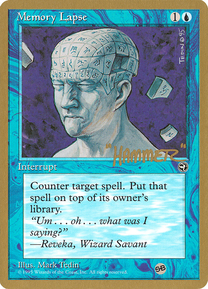 Memory Lapse (Runes) (Shawn "Hammer" Regnier) (SB) [Pro Tour Collector Set] | Deep Dive Games St. Marys