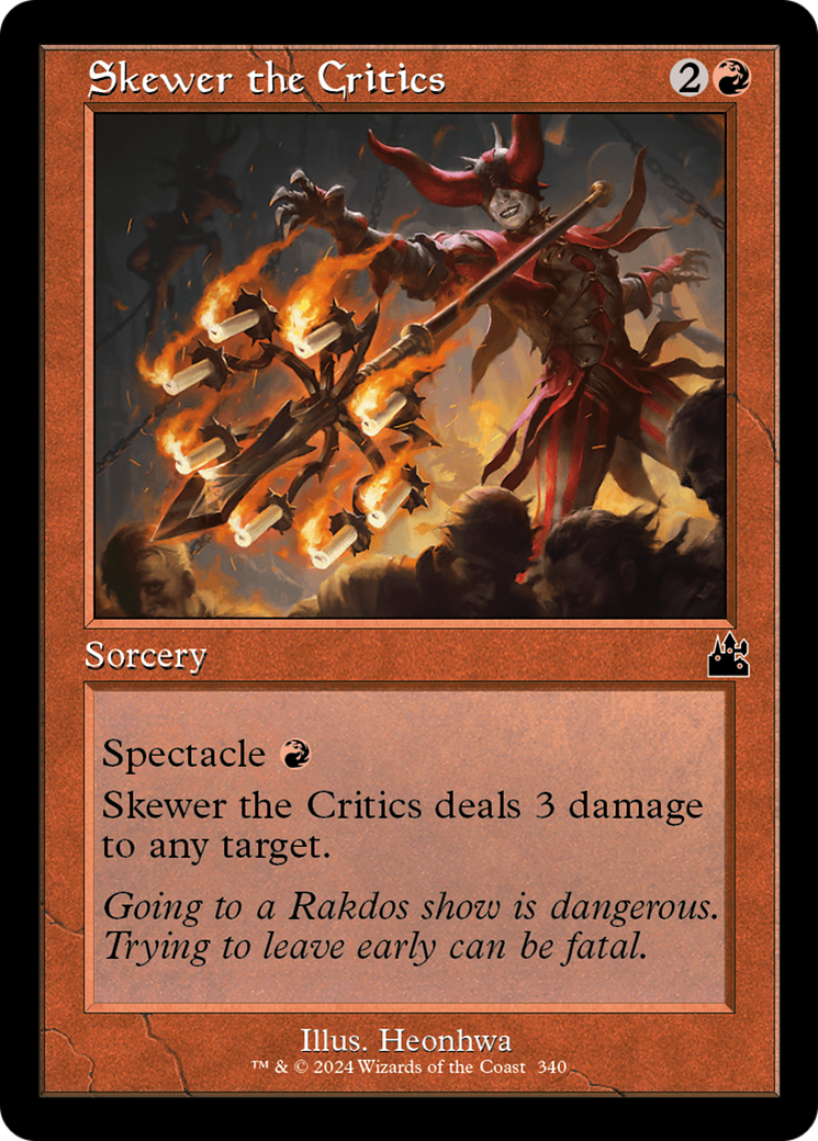 Skewer the Critics (Retro Frame) [Ravnica Remastered] | Deep Dive Games St. Marys
