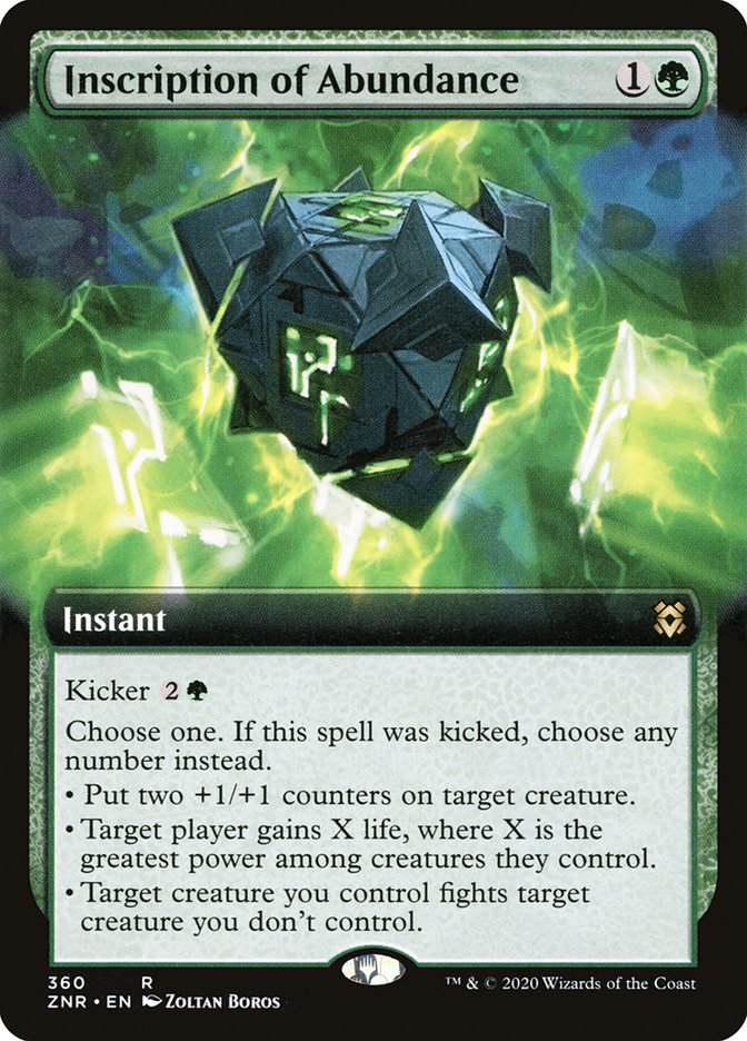 Inscription of Abundance (Extended Art) [Zendikar Rising] | Deep Dive Games St. Marys