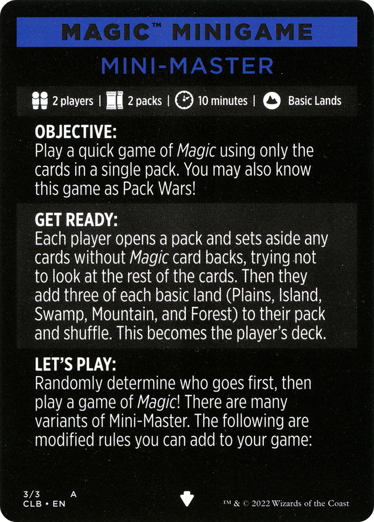 Mini-Master (Magic Minigame) [Commander Legends: Battle for Baldur's Gate Minigame] | Deep Dive Games St. Marys