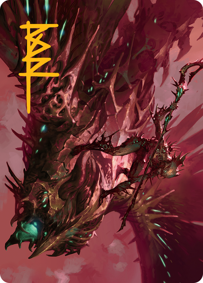 Skyclave Invader Art Card (Gold-Stamped Signature) [March of the Machine Art Series] | Deep Dive Games St. Marys