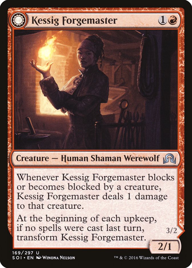 Kessig Forgemaster // Flameheart Werewolf [Shadows over Innistrad] | Deep Dive Games St. Marys
