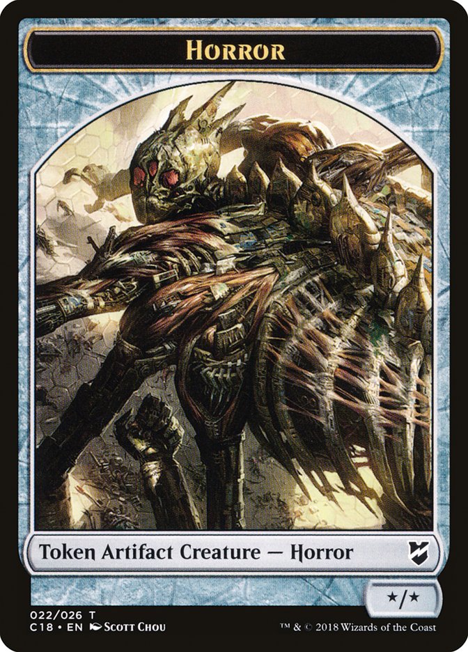 Mask // Horror Double-Sided Token [Commander 2018 Tokens] | Deep Dive Games St. Marys