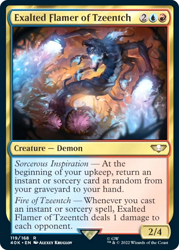 Exalted Flamer of Tzeentch (Surge Foil) [Warhammer 40,000] | Deep Dive Games St. Marys