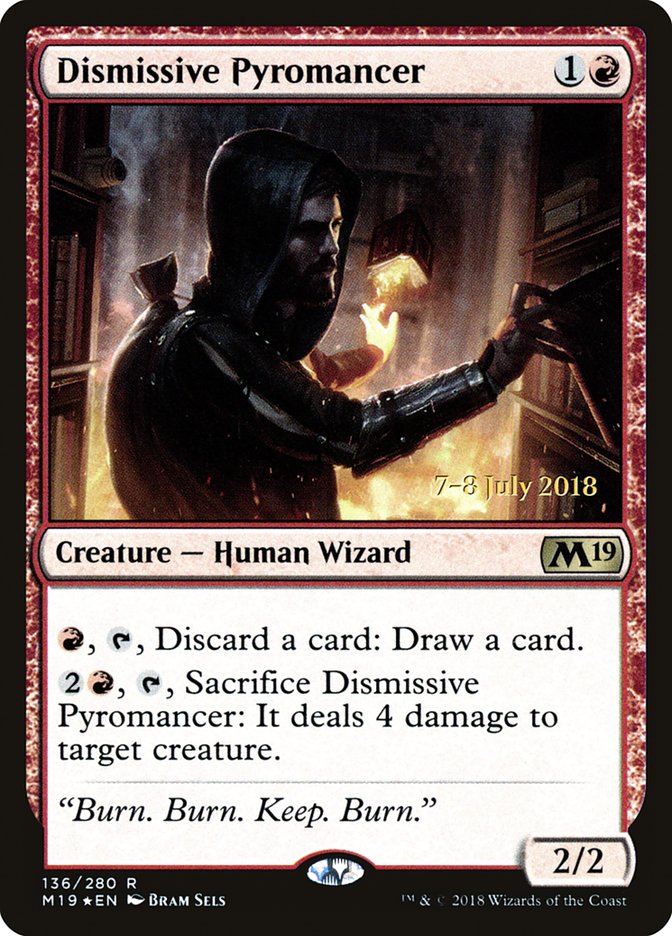 Dismissive Pyromancer [Core Set 2019 Prerelease Promos] | Deep Dive Games St. Marys