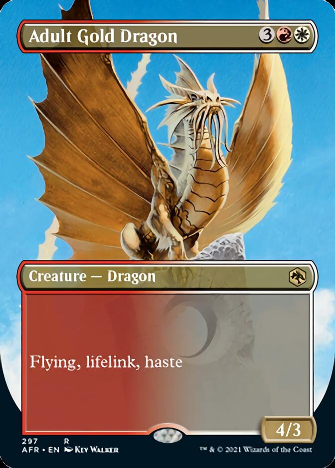 Adult Gold Dragon (Borderless Alternate Art) [Dungeons & Dragons: Adventures in the Forgotten Realms] | Deep Dive Games St. Marys