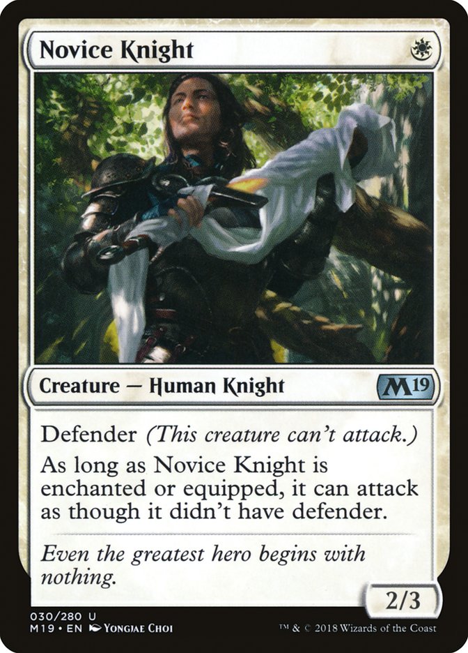 Novice Knight [Core Set 2019] | Deep Dive Games St. Marys