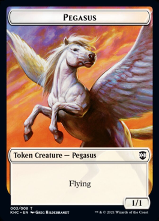 Pegasus Token [Kaldheim Commander Tokens] | Deep Dive Games St. Marys