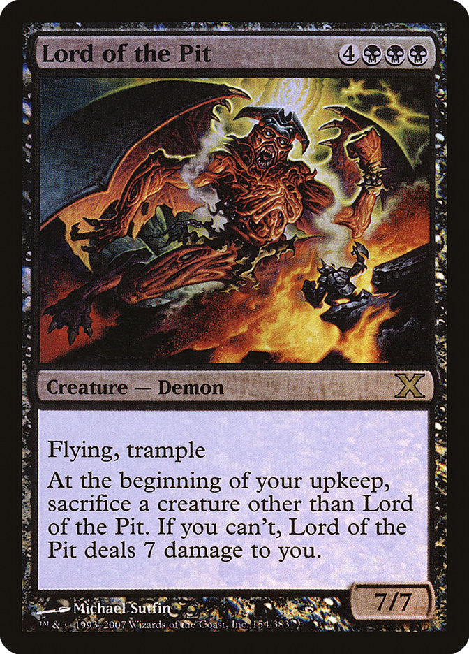 Lord of the Pit (Premium Foil) [Tenth Edition] | Deep Dive Games St. Marys