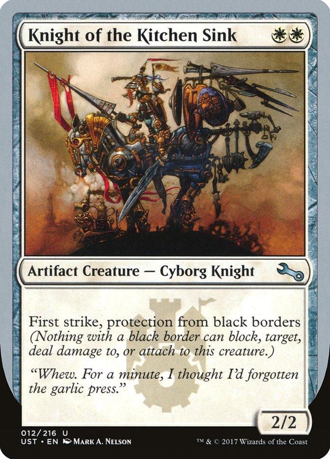 Knight of the Kitchen Sink ("protection from black border") [Unstable] | Deep Dive Games St. Marys