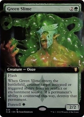 Green Slime (Extended Art) [Commander Legends: Battle for Baldur's Gate] | Deep Dive Games St. Marys