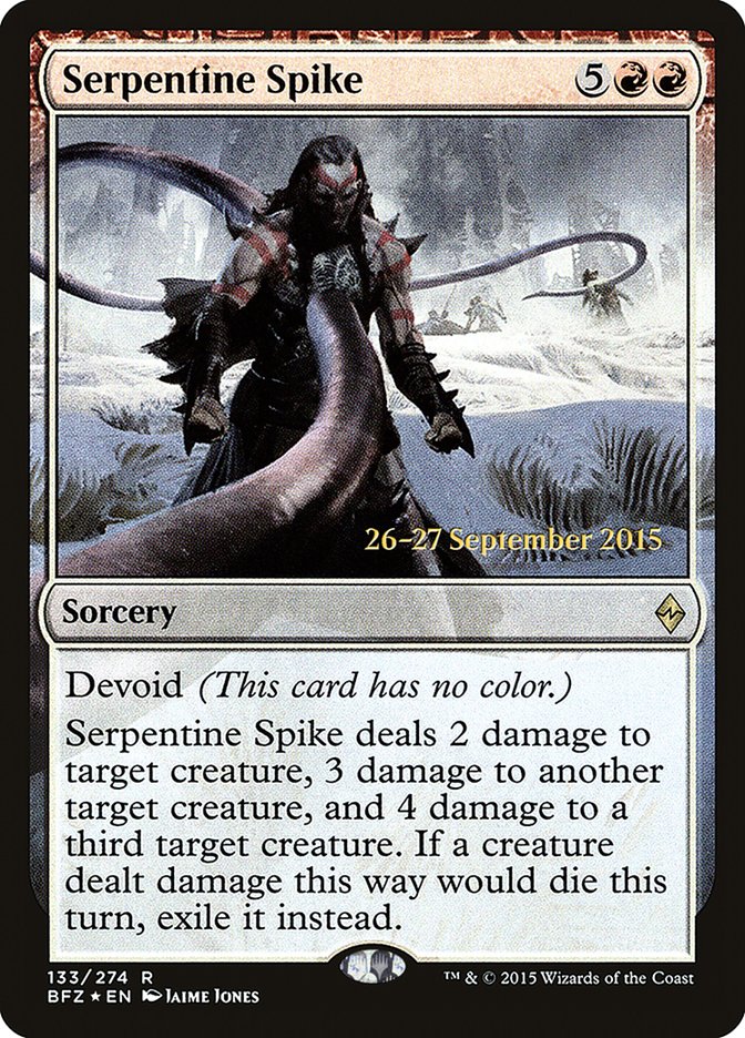 Serpentine Spike [Battle for Zendikar Prerelease Promos] | Deep Dive Games St. Marys