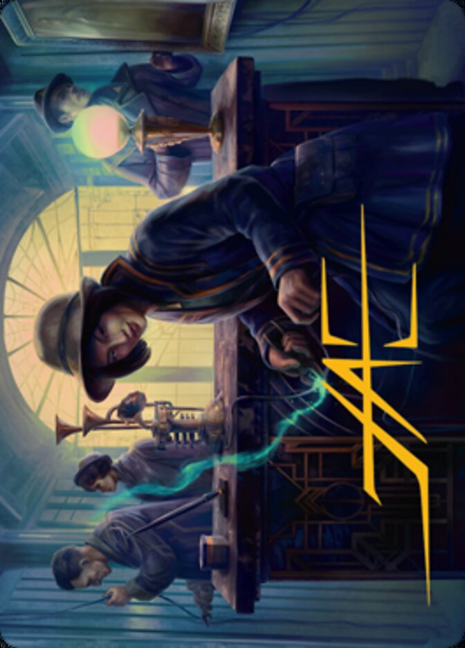 Wiretapping Art Card (Gold-Stamped Signature) [Streets of New Capenna Art Series] | Deep Dive Games St. Marys