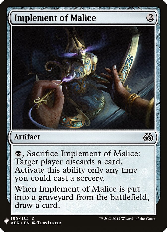 Implement of Malice [Mystery Booster] | Deep Dive Games St. Marys