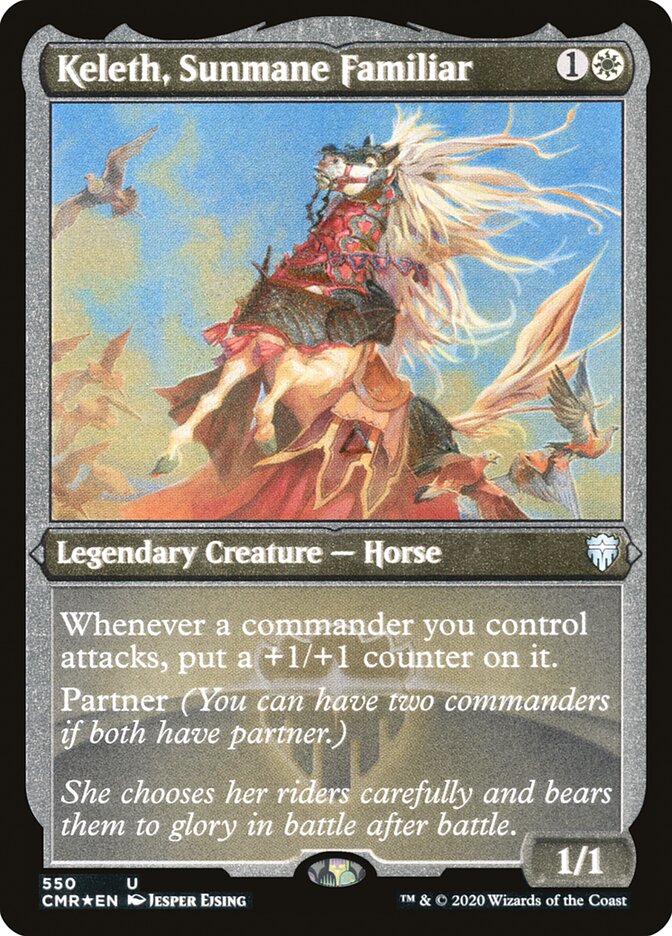 Keleth, Sunmane Familiar (Etched) [Commander Legends] | Deep Dive Games St. Marys