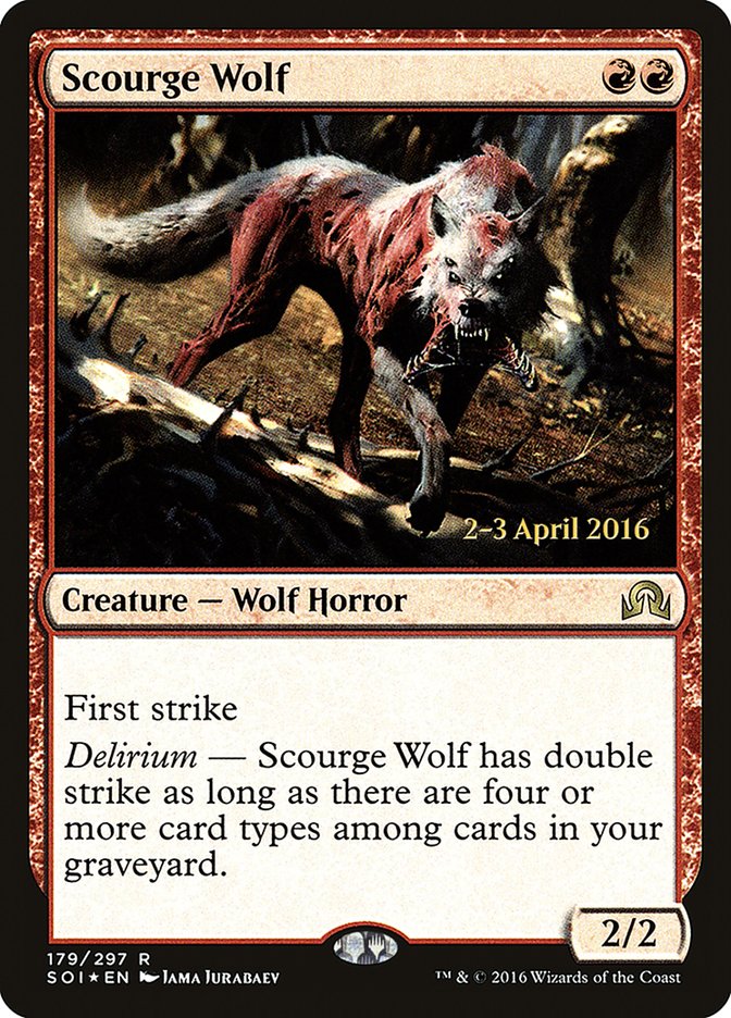 Scourge Wolf [Shadows over Innistrad Prerelease Promos] | Deep Dive Games St. Marys