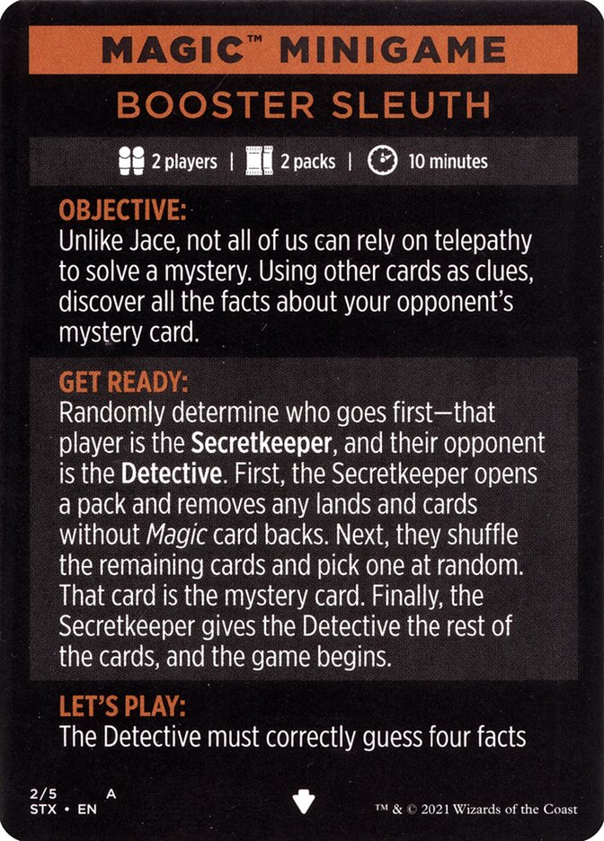 Booster Sleuth (Magic Minigame) [Strixhaven: School of Mages Minigame] | Deep Dive Games St. Marys