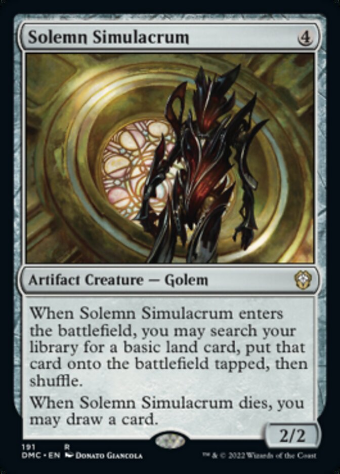 Solemn Simulacrum [Dominaria United Commander] | Deep Dive Games St. Marys