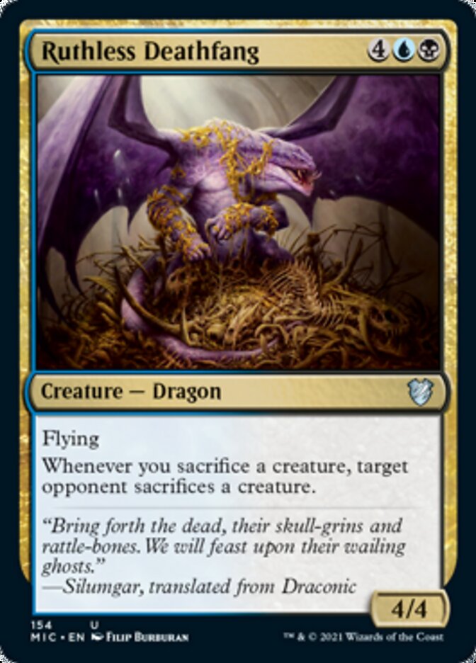 Ruthless Deathfang [Innistrad: Midnight Hunt Commander] | Deep Dive Games St. Marys