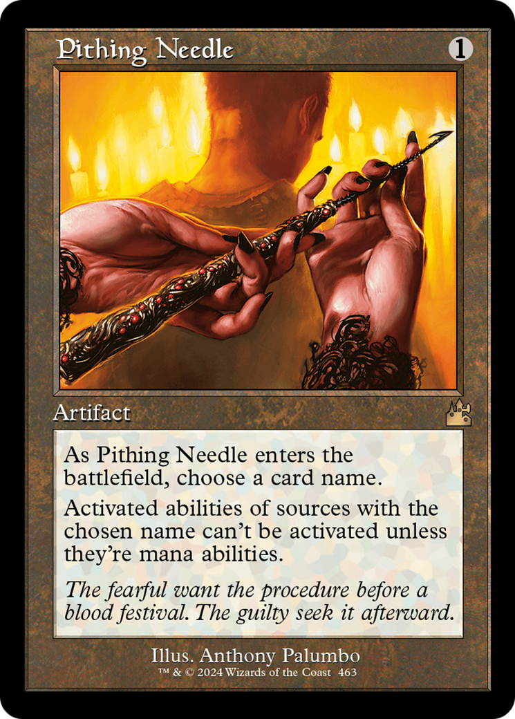Pithing Needle (Retro Frame) [Ravnica Remastered] | Deep Dive Games St. Marys