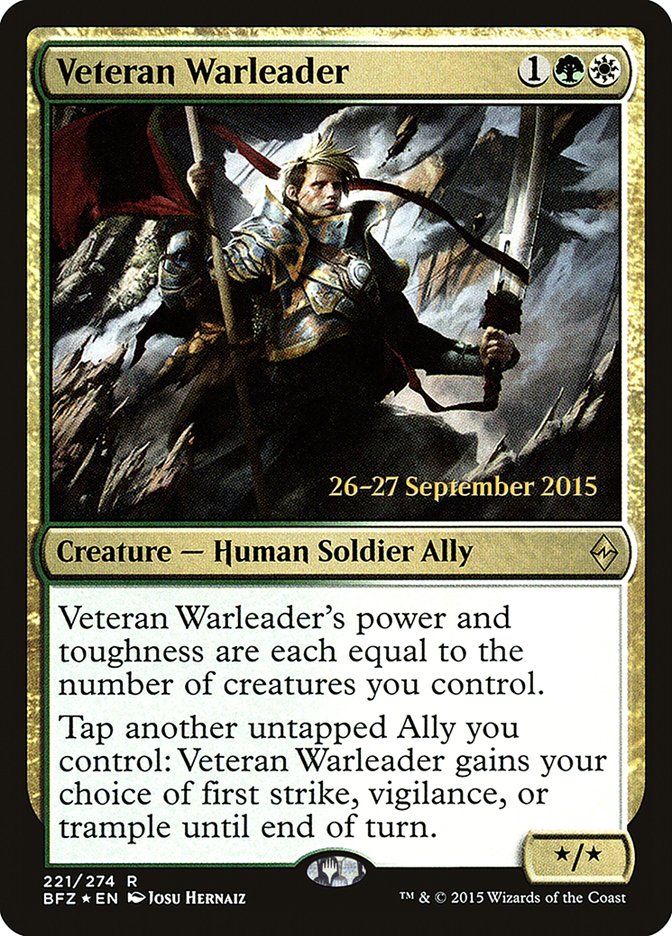 Veteran Warleader [Battle for Zendikar Prerelease Promos] | Deep Dive Games St. Marys
