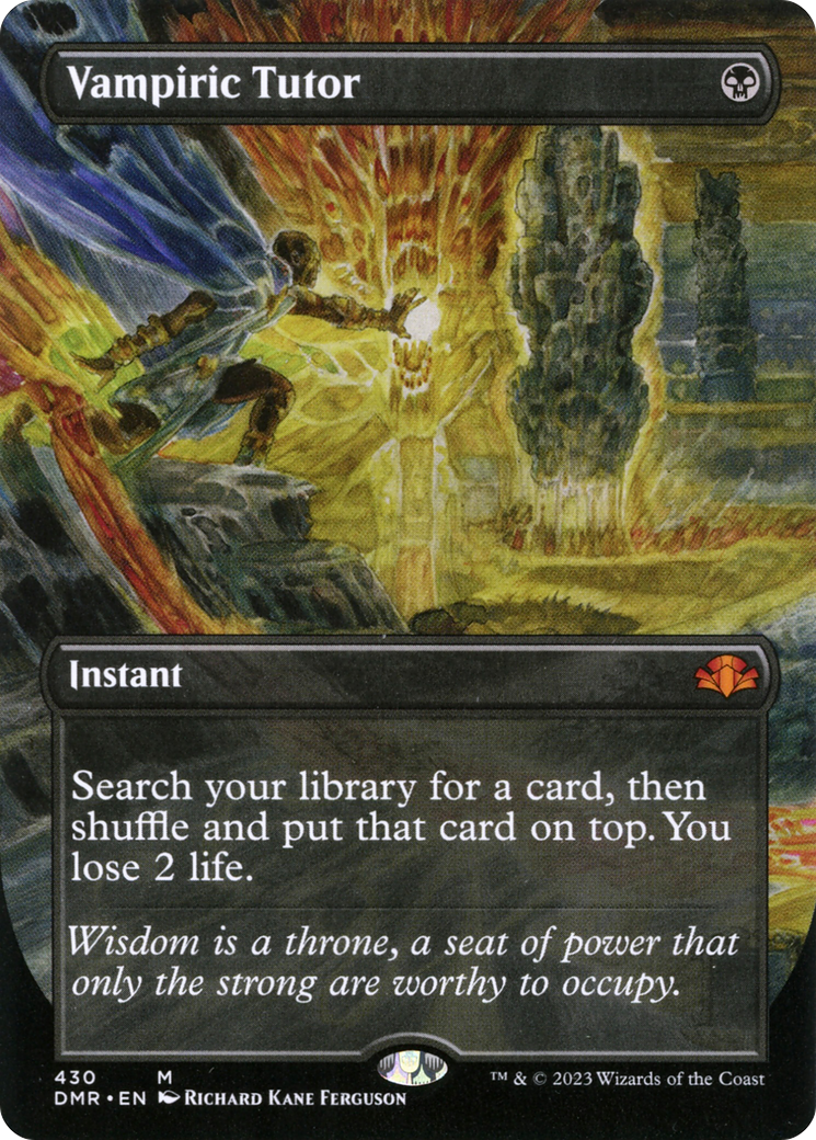 Vampiric Tutor (Borderless Alternate Art) [Dominaria Remastered] | Deep Dive Games St. Marys