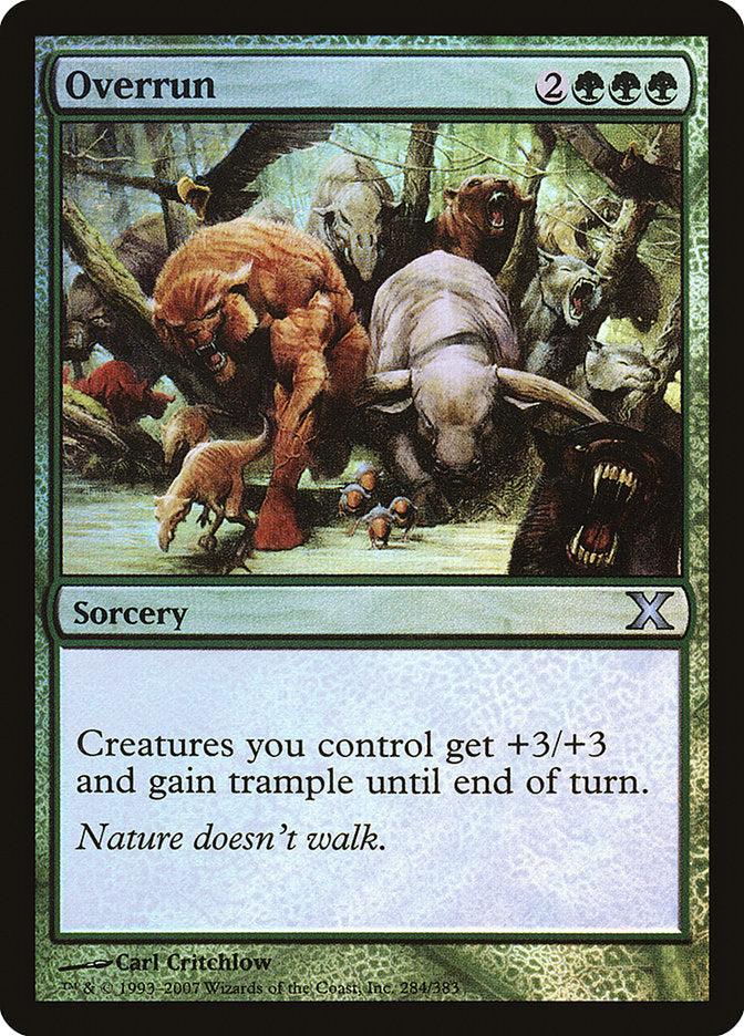 Overrun (Premium Foil) [Tenth Edition] | Deep Dive Games St. Marys