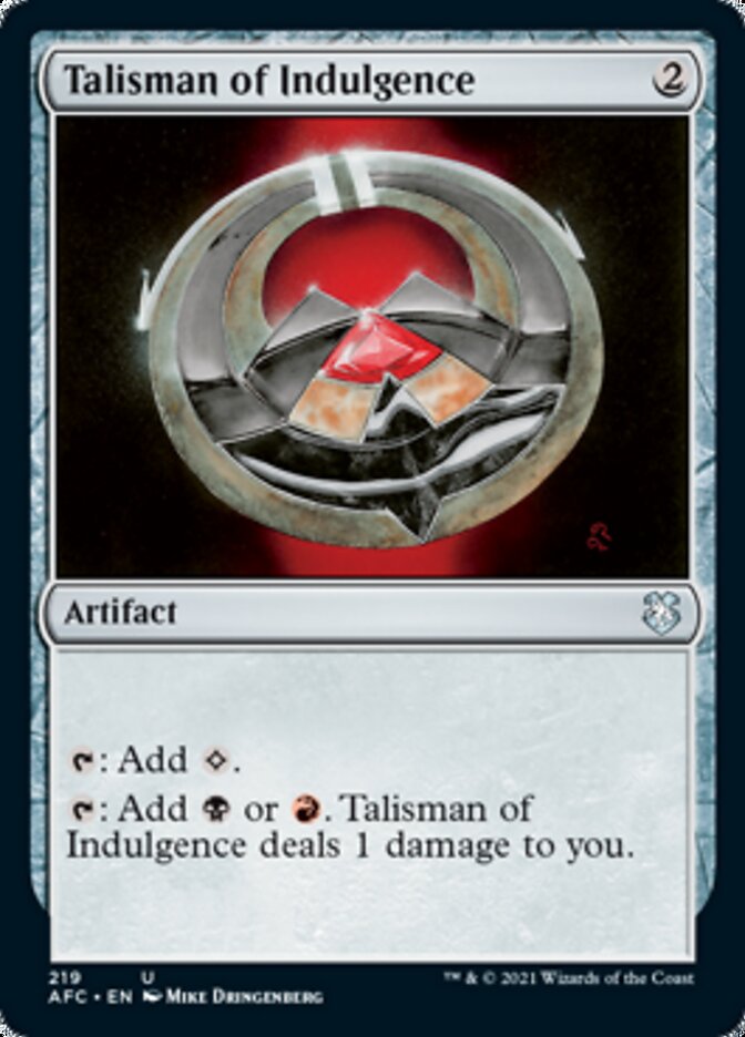 Talisman of Indulgence [Dungeons & Dragons: Adventures in the Forgotten Realms Commander] | Deep Dive Games St. Marys