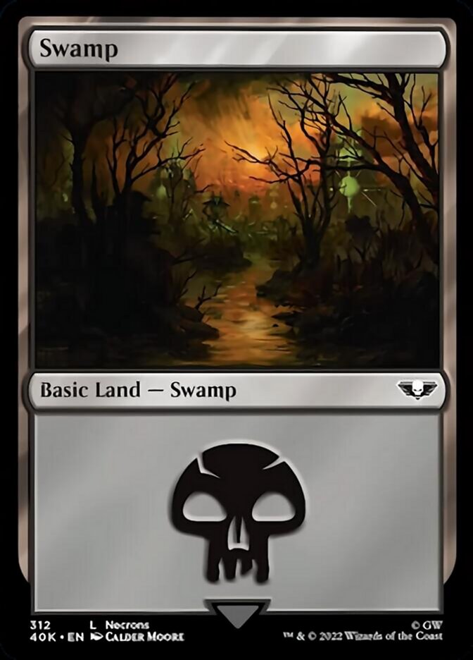 Swamp (312) (Surge Foil) [Warhammer 40,000] | Deep Dive Games St. Marys