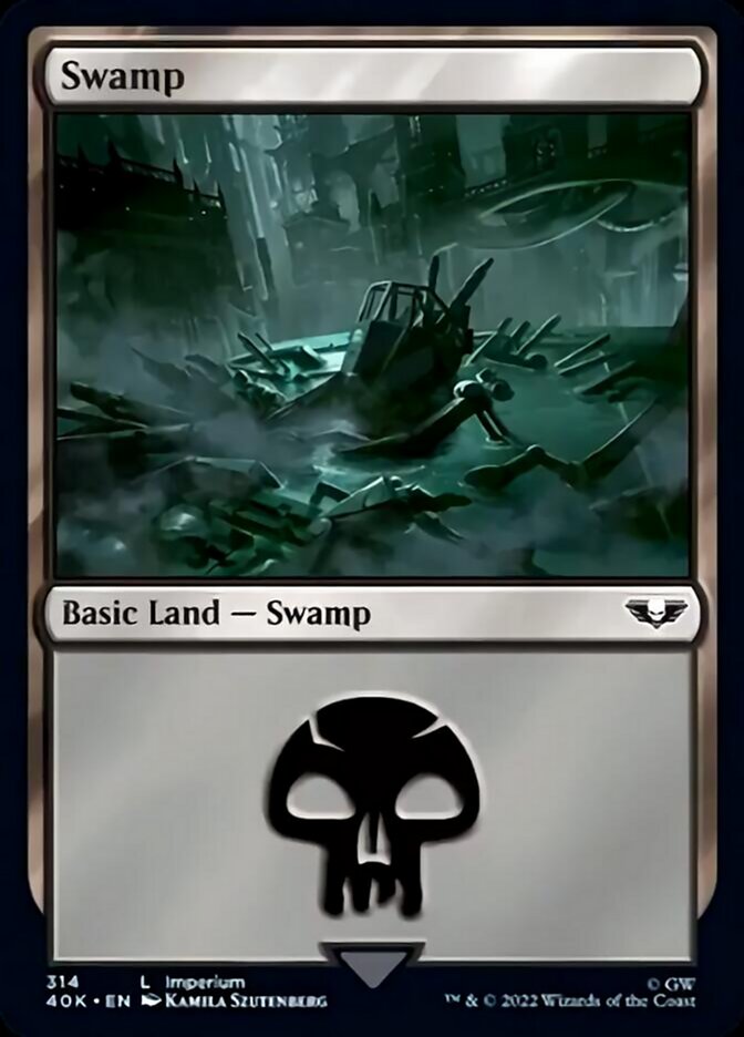 Swamp (314) (Surge Foil) [Warhammer 40,000] | Deep Dive Games St. Marys