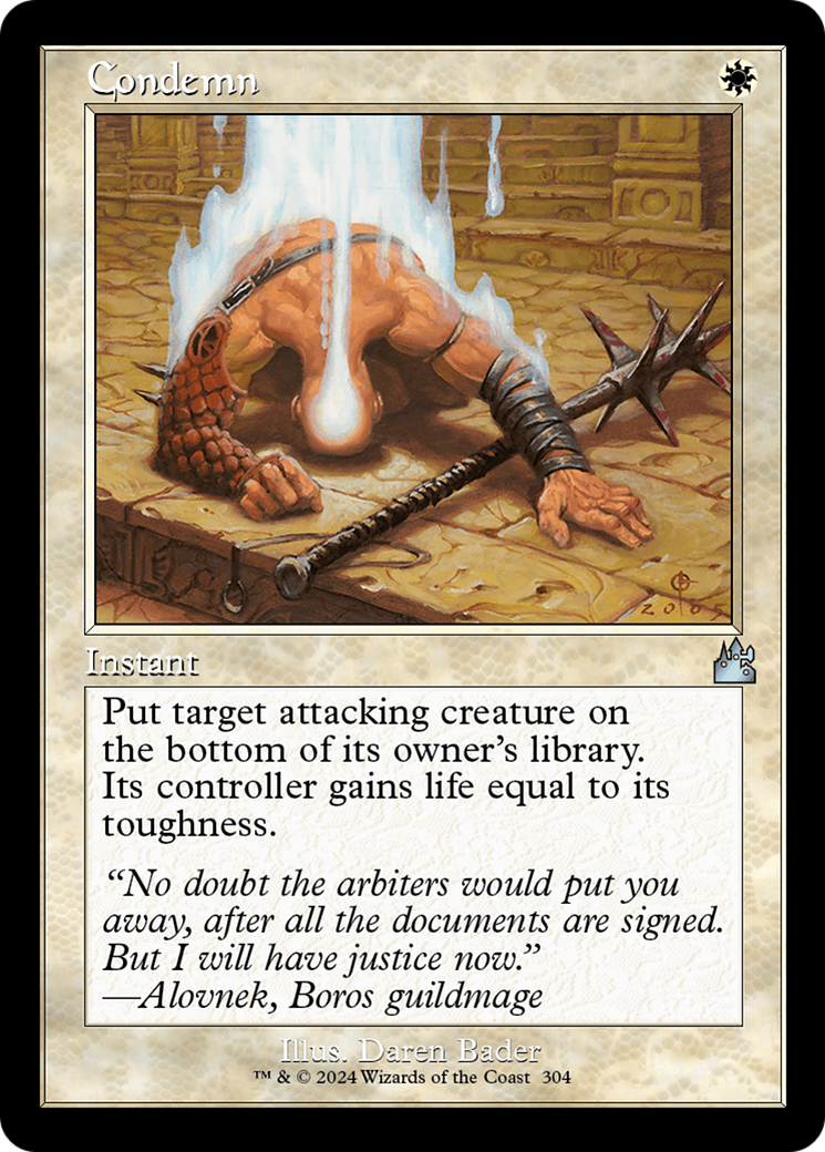 Condemn (Retro Frame) [Ravnica Remastered] | Deep Dive Games St. Marys