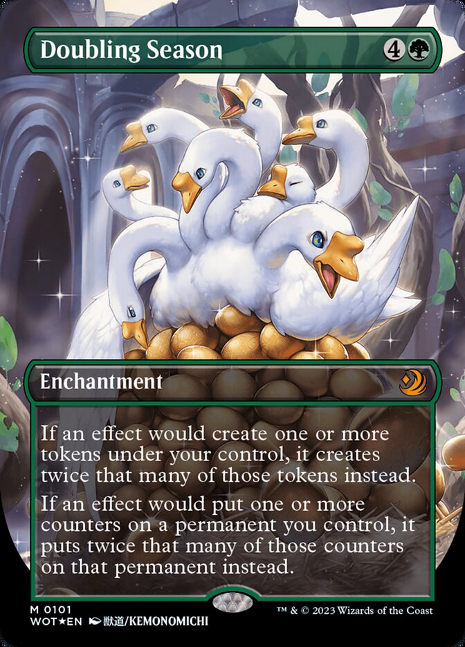 Doubling Season (Anime Borderless) (Confetti Foil) [Wilds of Eldraine: Enchanting Tales] | Deep Dive Games St. Marys