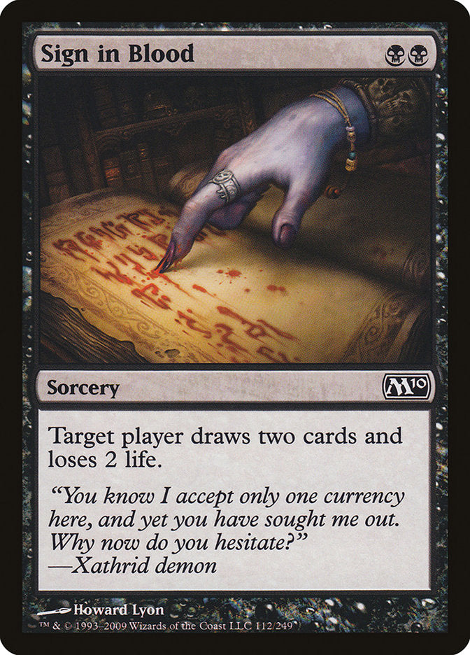 Sign in Blood [Magic 2010] | Deep Dive Games St. Marys