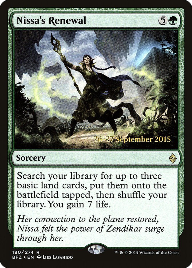Nissa's Renewal [Battle for Zendikar Prerelease Promos] | Deep Dive Games St. Marys