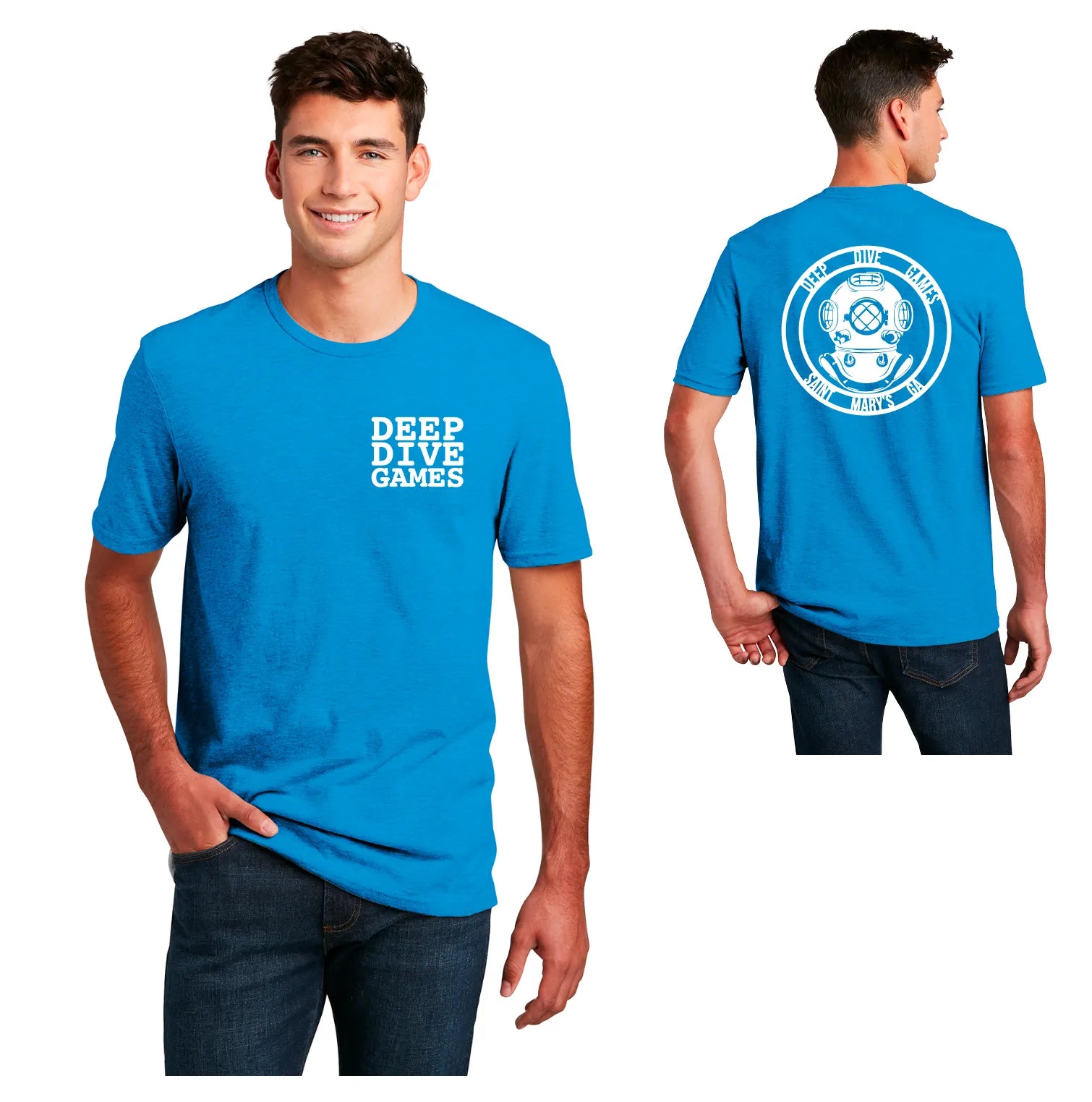 XL Blue Deep Dive T Shirts | Deep Dive Games St. Marys